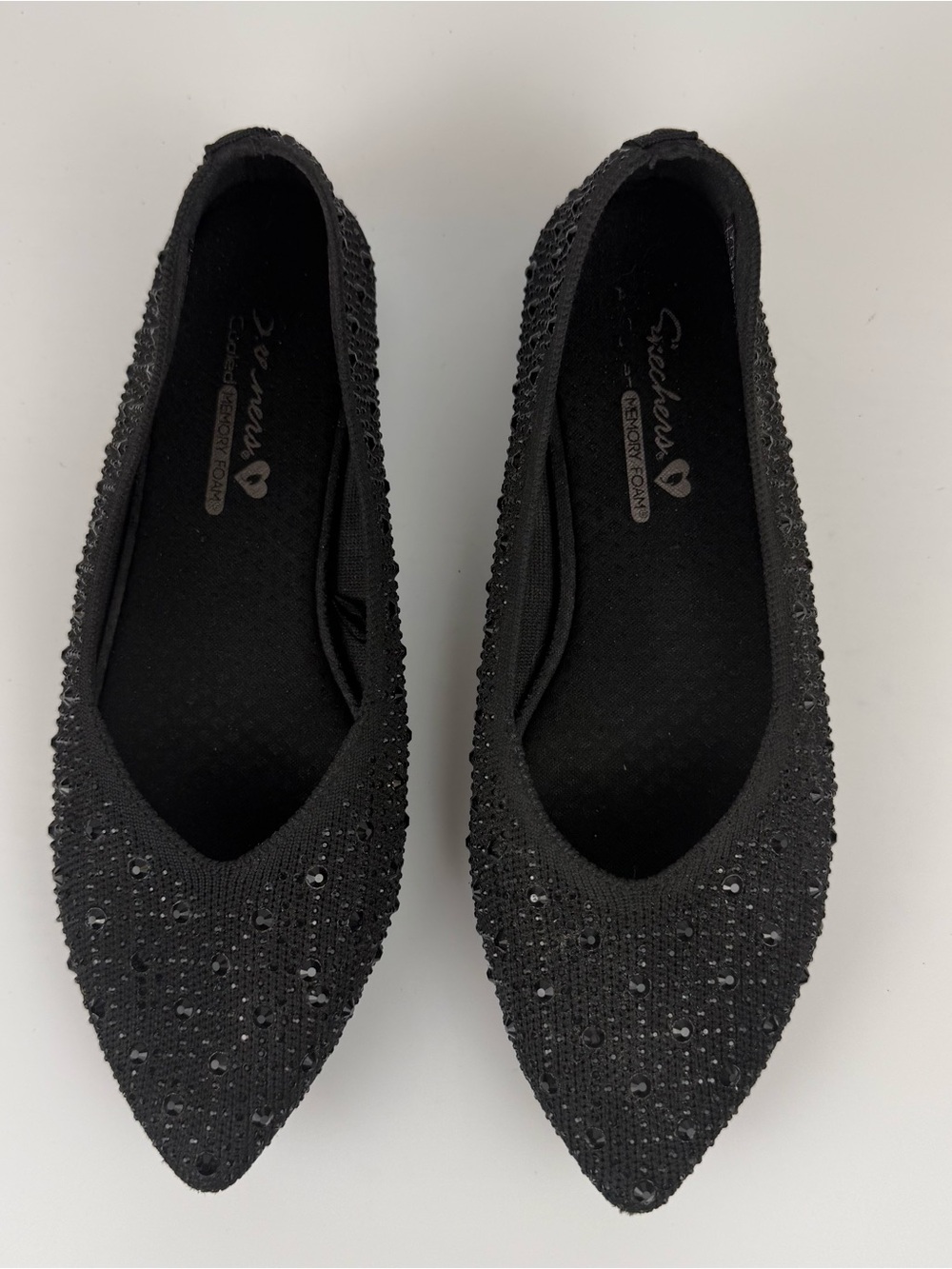 Skechers Gleam ‘N Glow Cleo 2.0 Womens Stretch Ballerina Slip On Shoes  Size 7 - Picture 4 of 10